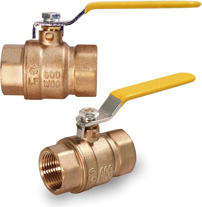 Midline Valve 822T223-NL Premium Full Port Ball Valve Brass, 1 in. FIP - Image 2