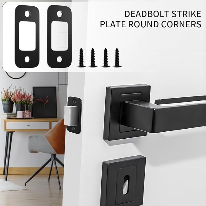 4Pack Deadbolt Strike Plate Door Backplate, Door Strike Plate - Image 5