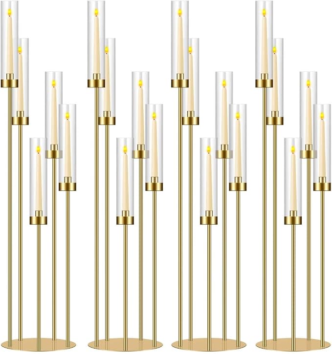 42.5in Gold Candle Holders for Table Centerpiece Candelabra Candlestick Holders by MEISHAONV
