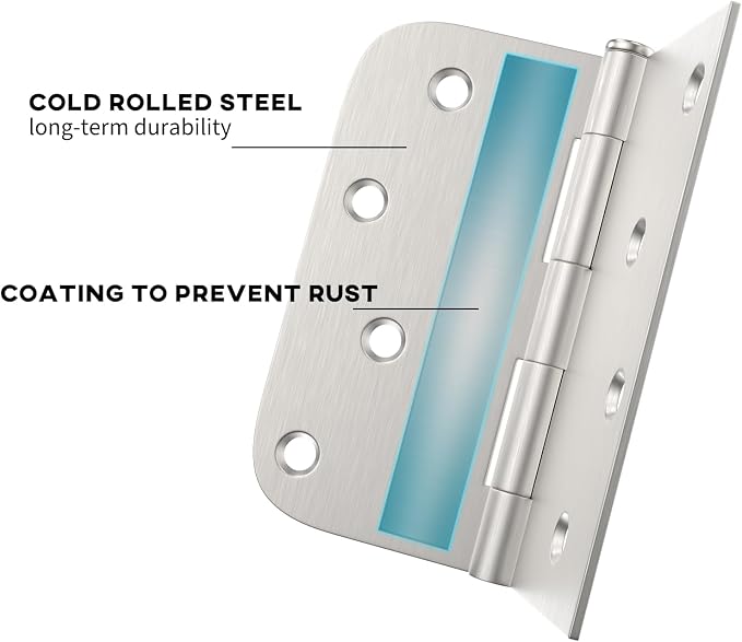 12 Pack goldenwarm Door Hinges Satin Nickel 4inch Interior Door Hinges - Image 4