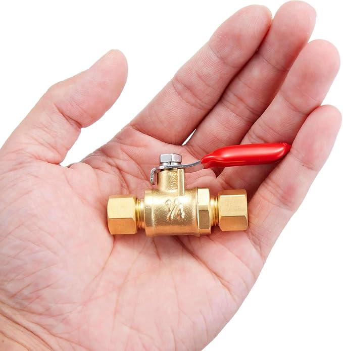 1 Pcs Lead-Free Brass Mini Ball Valve Shut Off Switch, 1/4 inch Compression | - Image 7