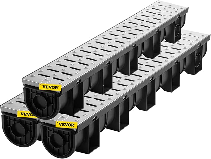 VEVOR Trench Drain System 3 Pack, Channel Drain - Image 9