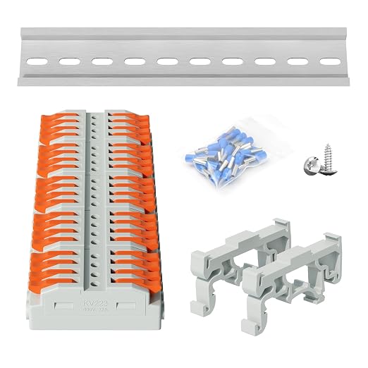 5Pcs DIN Terminal Blocks, 4 Conductor Splicing Connectors | 4 Conductor Compact by GUETNEU