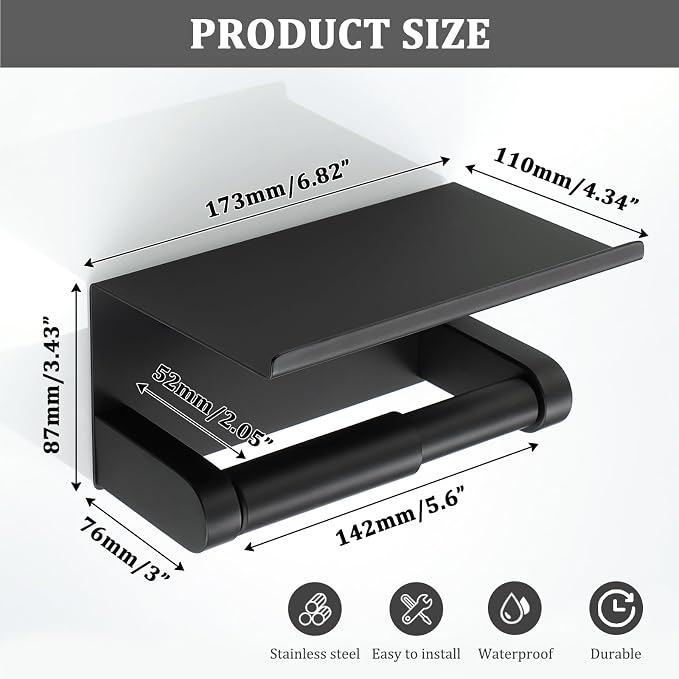 Alise Black Toilet Paper Holder - Image 5