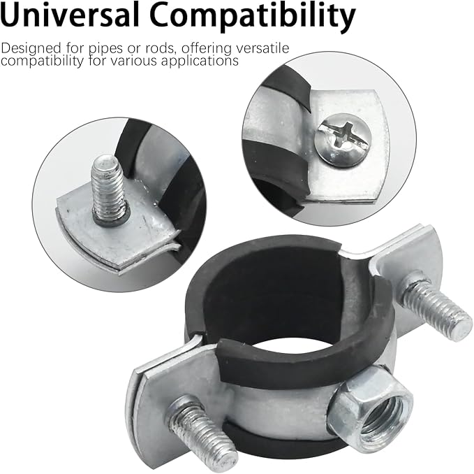 VIKKSAER 10Pcs Adjustable Pipe Bracket Clamp, Pipe Clamp Split Ring Hanger - Image 5