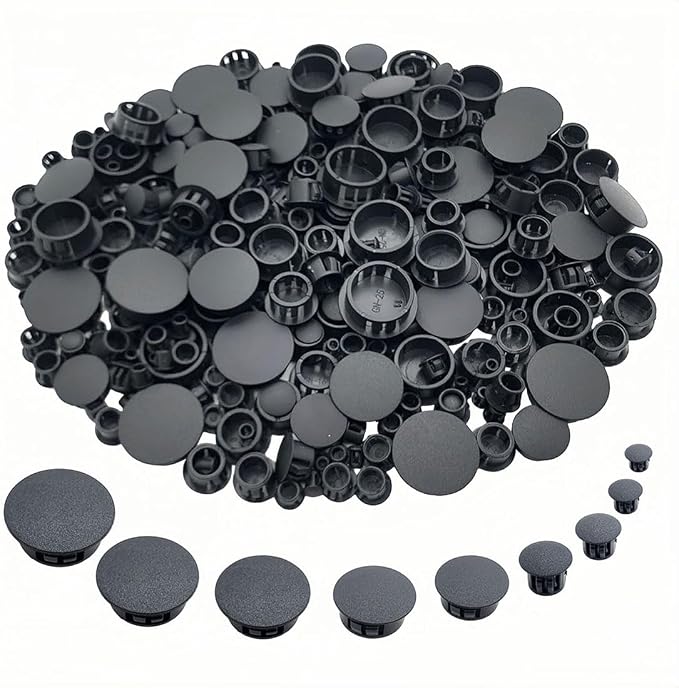 360 PCS 9 Sizes Plastic Hole Plugs Flush Type Hole Plugs Snap in Locking Hole by Golderaccess