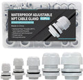 52PCS Cable Gland Waterproof Kit, IP68 Nylon PA66 Strain Relief Cord Grips by AIRTAK