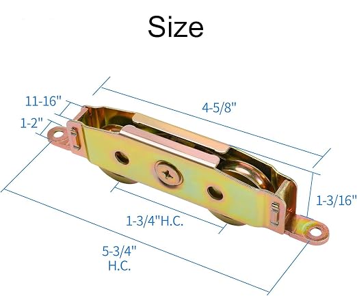 2 Pack Sliding Glass Door Rollers Replacement, 1-1/4" Steel Ball Bearing Patio - Image 6