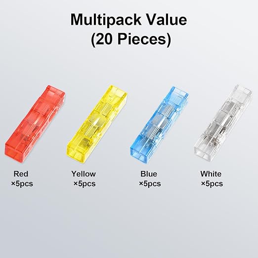 20Pcs Plug-in Quick-Connect Terminal Blocks, 1-in-1-out | 1-in-1-out Wire - Image 5