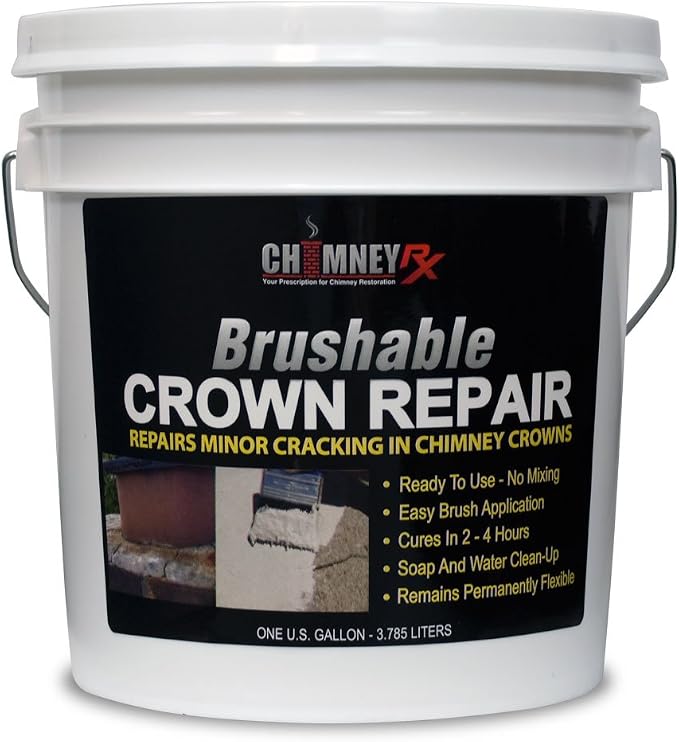 ChimneyRx 300014 Brushable Chimney Crown Repair – Elastomeric & Waterproof by CHIMNEYRX
