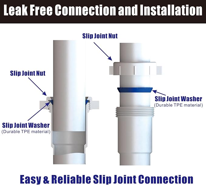 Bathroom Sink Drain Kit, for Most 1-1/4” Kitchen or Bathroom Sinks Drain Repair - Image 6