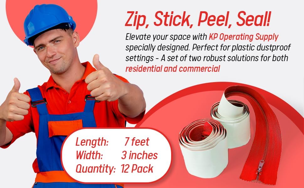 KP Operating Supply Peel and Stick Zipper 12 Pack - Image 4