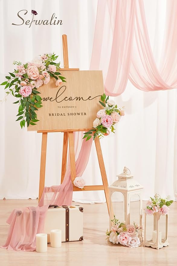 Serwalin Artificial Flowers Pink Flowers Fake Silk Flowers - Image 5