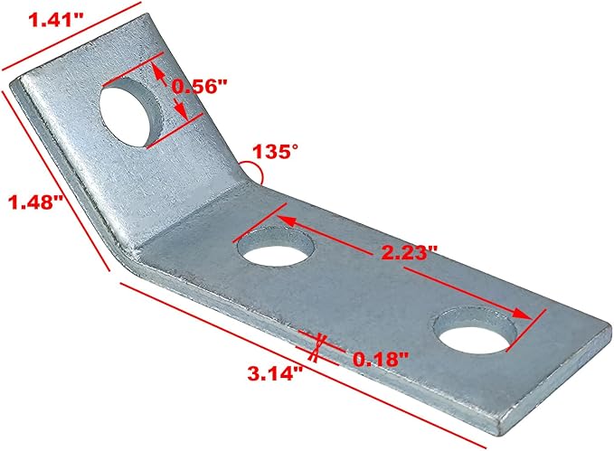 45 Degree 3 Hole Angle Brackets Fit - Image 2