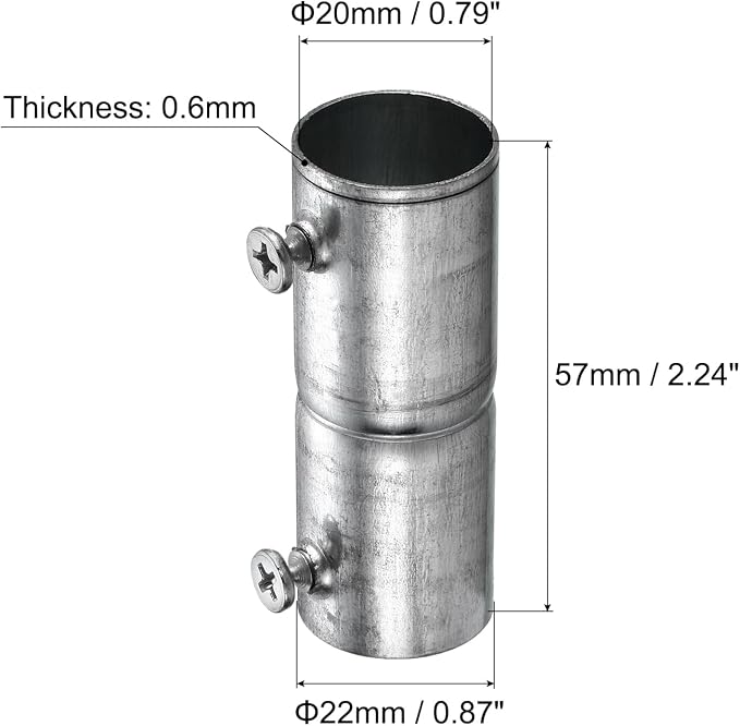 uxcell EMT Coupling, 20mm EMT Set Screw Coupling Conduit Fittings 57mm Length - Image 2