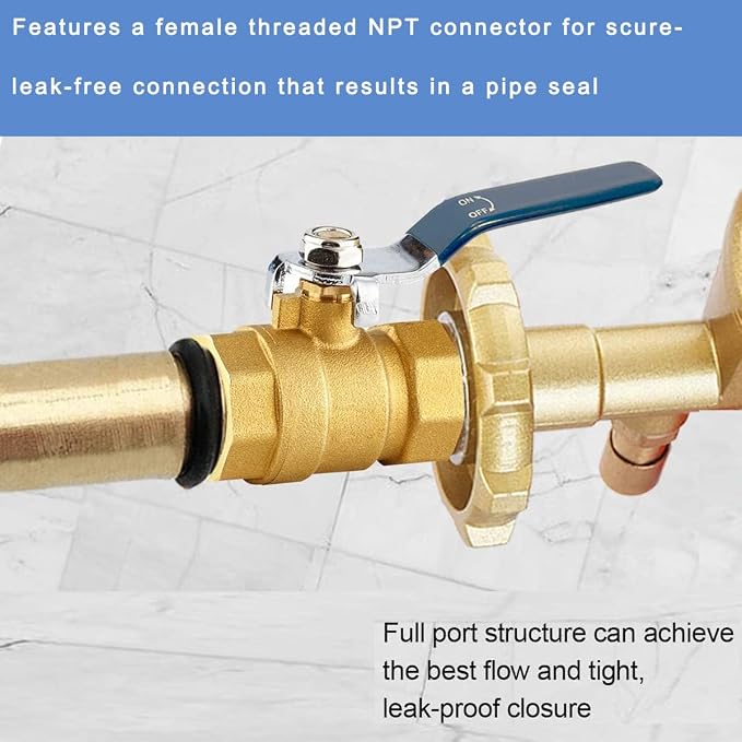 1/2 ball valve NPT Female Threaded Brass Ball Valve, US Standard 1/2” Brass - Image 3