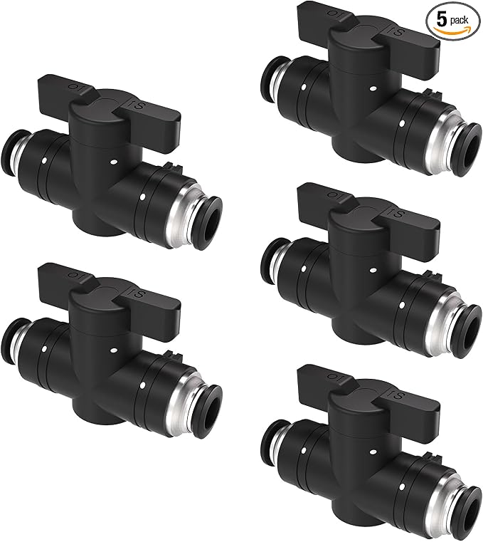 1/2 Push To Connect Valve, Shut Off Air Flow Control Fittings | Pneumatic by Unknown