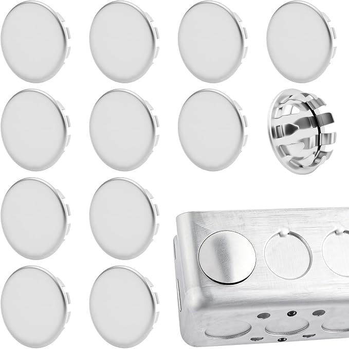 12PCS 3/4'' Seal Electrical Box Knockout, Knockout Plugs Round Steel Removable by Unknown