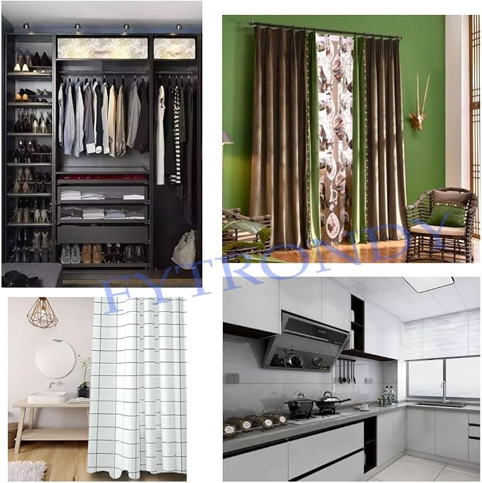 Black Edition Stainless Steel Wardrobe Pipe, Closet Lever Support Rod Holder - Image 7