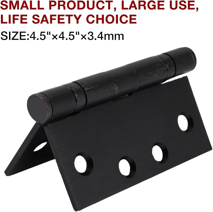 TDCHINGES Heavy Duty Door Hinges Oil Rubbed Bronze 4.5 Inch Square 2 Pack | - Image 6