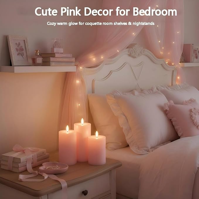ANGELLOONG Pink Flameless Candles - Image 4