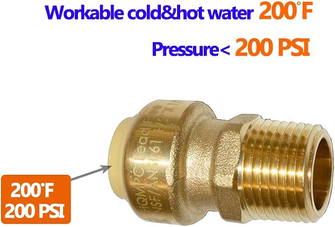 Pex Fitting 1/2" Straight Coupling Push Fit PEX Fittings, Push-to-Connect Copper - Image 6