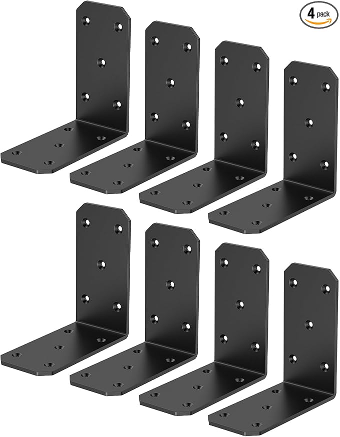 Heavy Duty 90 Degree L Brackets, Fences & Pergolas, Pre-Drilled Countersunk by StickNGoHardware