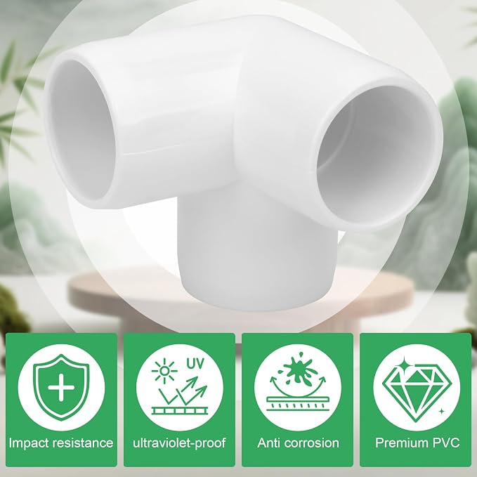 12Pack 3/4IN 3-Way Elbow PVC Fittings Furniture Grade SCH40 3/4" Tee 3 Way PVC - Image 4