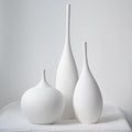 Relexome White Ceramic Vase Modern Boho Wabi-Sabi Flower Vase Set of 3 by Relexome