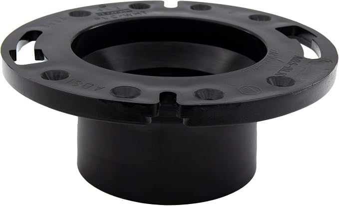 RecPro RV Toilet Closet Flange | 4x3 | ABS Plastic | Toilet-to-Floor Mount | RV by RecPro