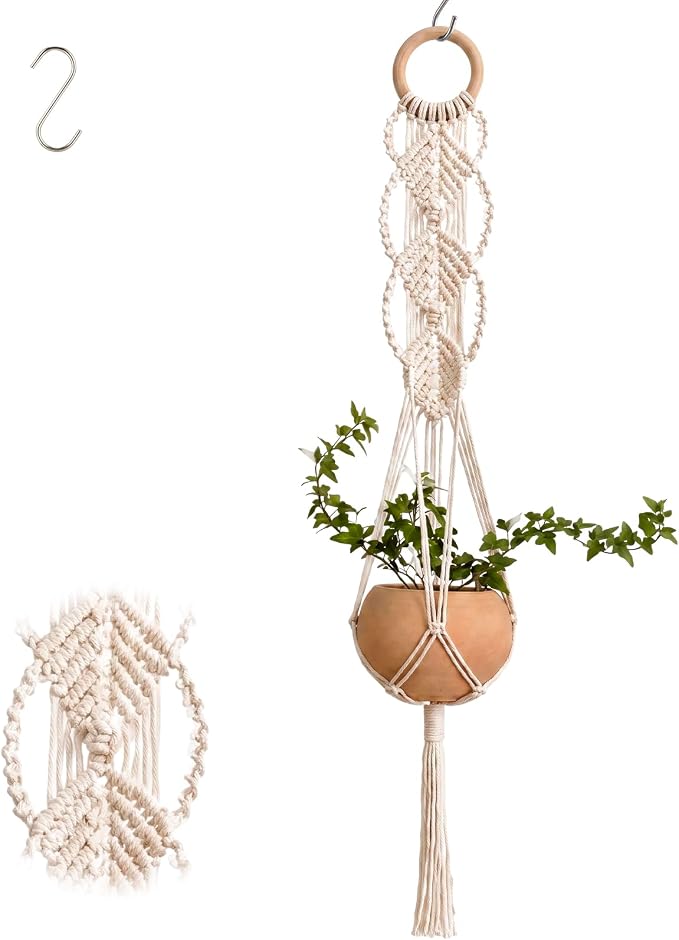 Shappy 1 Pack Boho Macrame Plant Hanger by Shappy