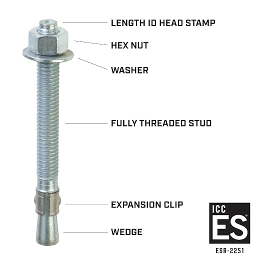 Red Head TruBolt 1/2 x 3-3/4" Heavy-Duty Wedge Concrete Anchors - Image 2