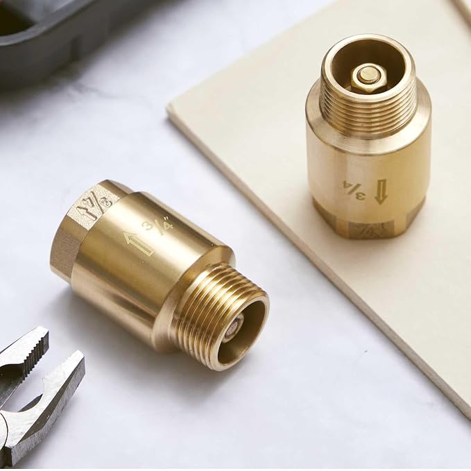 Zonon 2 Pcs 3/4 Inch Check Valve One Way Brass Non Return in Line Check Valve - Image 7