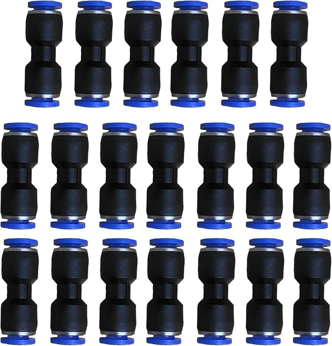 1/4 OD Pneumatic quick Connector Push to Connect fittings Straight Union/Coupler by ROZESAZZ