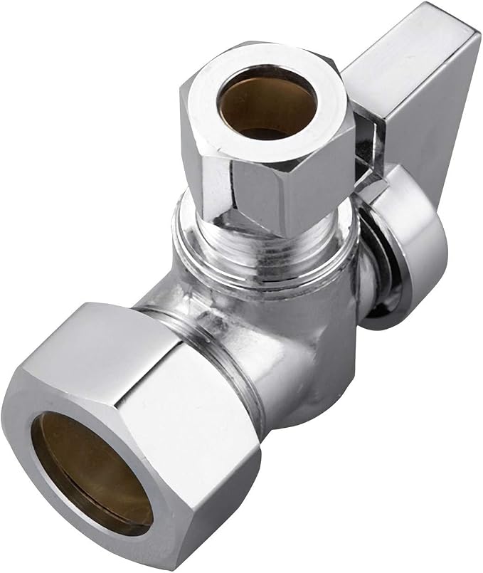 2 PCS 5/8" ODx3/8 Inch OD Compression Angle Stop Valve Shut Off | Premium Brass - Image 4