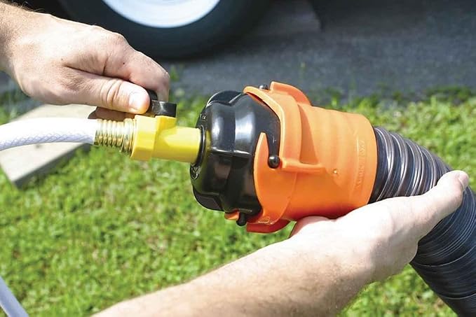 Camco RV Sewer Hose Rinse Cap | Features a Convenient Shut-Off Valve - Image 2