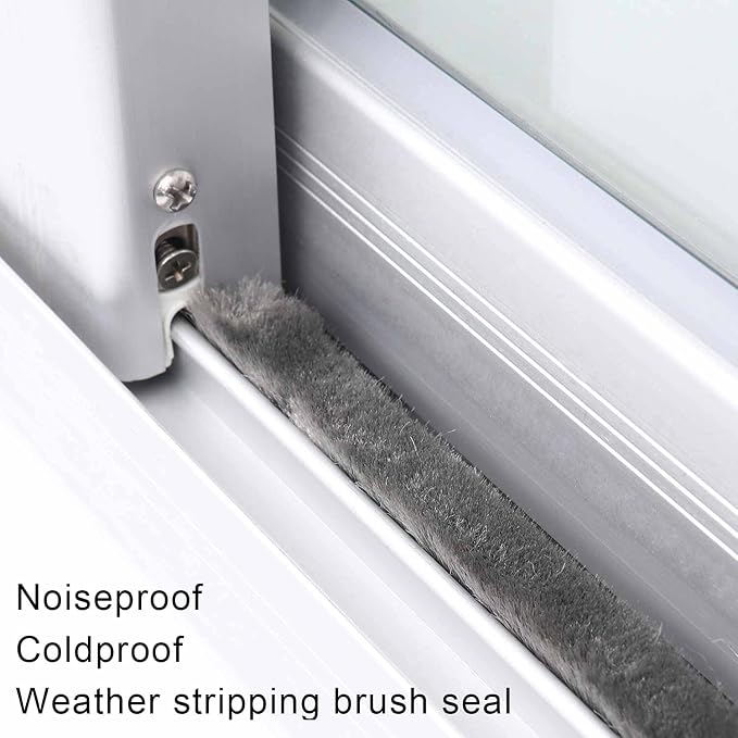 Felt Pile Weather Stripping for Doors, Self Adhesive Draft Blocker, Dust - Image 6