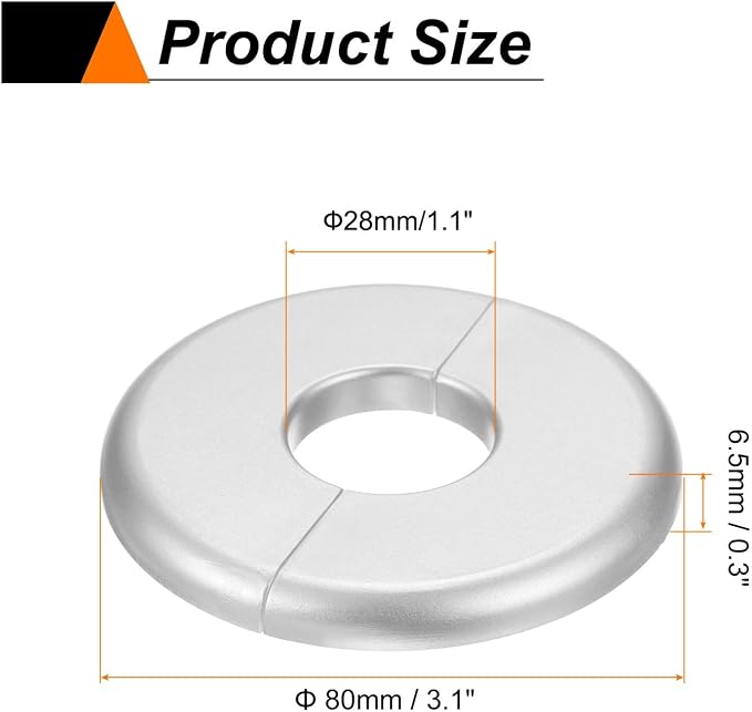 HARFINGTON 2pcs Wall Split Flange 26.5mm/1" Self-Adhesive Plumbing Cover Plates - Image 2