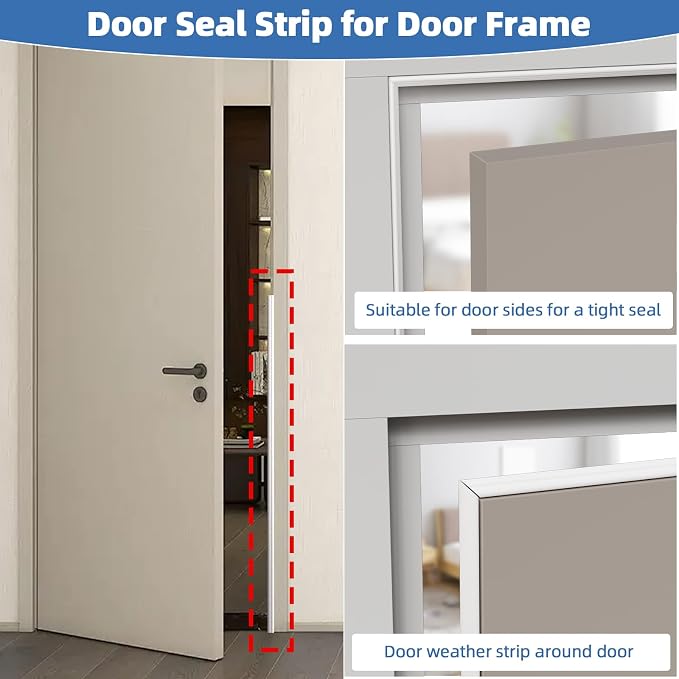 3 Pcs x196”Wedge Weather Stripping Door Seal Strip - Image 4
