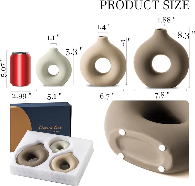 Vanselia Ceramic Vase Home Table Decor - Image 3