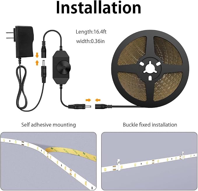 Onforu LED Light Strip, 16.4ft Dimmable LED Tape Light, 6000K Daylight White - Image 8