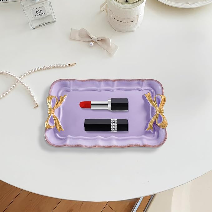 Warmtree Bow Jewelry Tray, Coquette Trinket Dish, Vanity Decor | Decorative Tray - Image 8