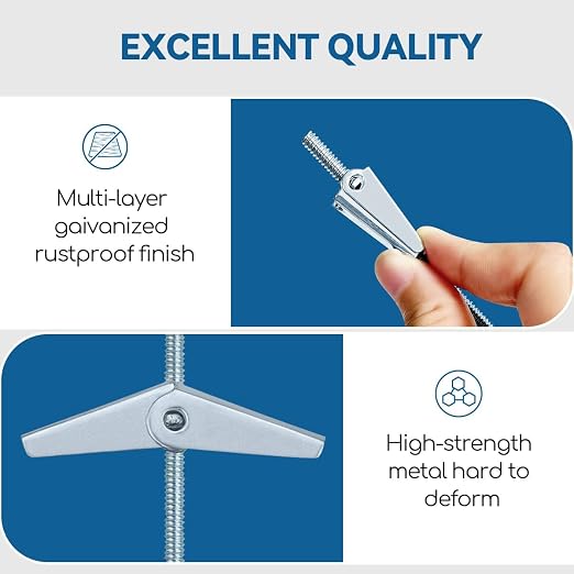 1/8X2-Inch Toggle Bolt for Hanging Heavy Items on Drywall - Image 3