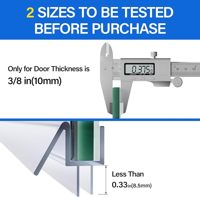 Yecaye 3 Pack 3/8" x 39" Shower Door Bottom Seal Strip, Shower Door Sweep | - Image 3