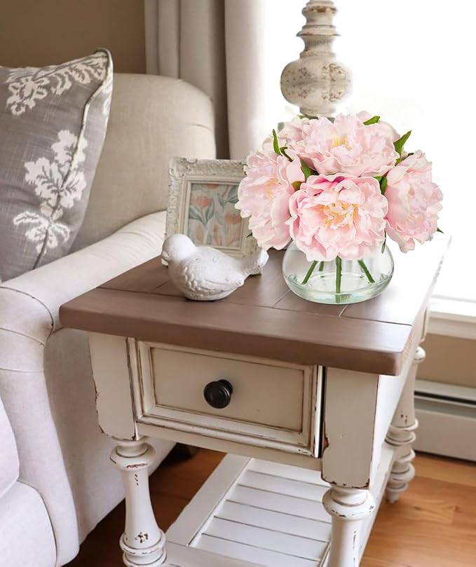 Hollyone Pink Peonies Artificial Flowers - Image 4
