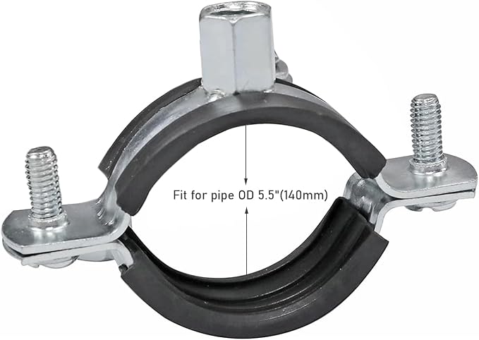 AKIHISA 5PCS Split Ring Pipe Hanger Heavy Duty Adjustable Pipe Bracket Clamp - Image 2