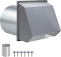 6 Inch Hooded Wall Vent with Screen and Damper, 6 Inch Exhaust Vent Cover Cap by JYINCPED
