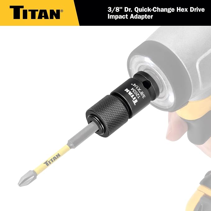 Titan 12202 2-Piece Hex Drive Quick Change Adapter Set | Includes 3/8-Inch to - Image 4