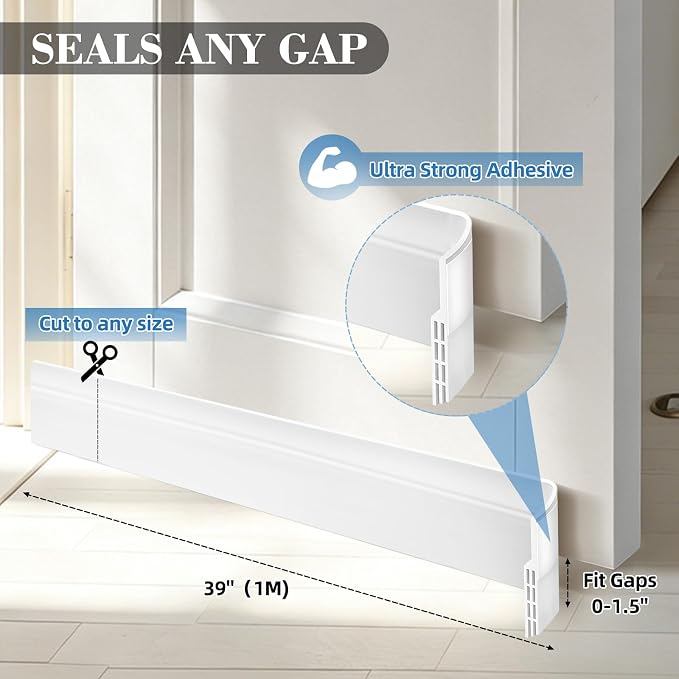 78'' Door Bottom Seal for Interior & Exterior Doors, Blocks Draft | Self - Image 2