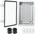 Junction Box, Hinged Clear Cover IP67 Waterproof ABS Project Box by Otdorpatio